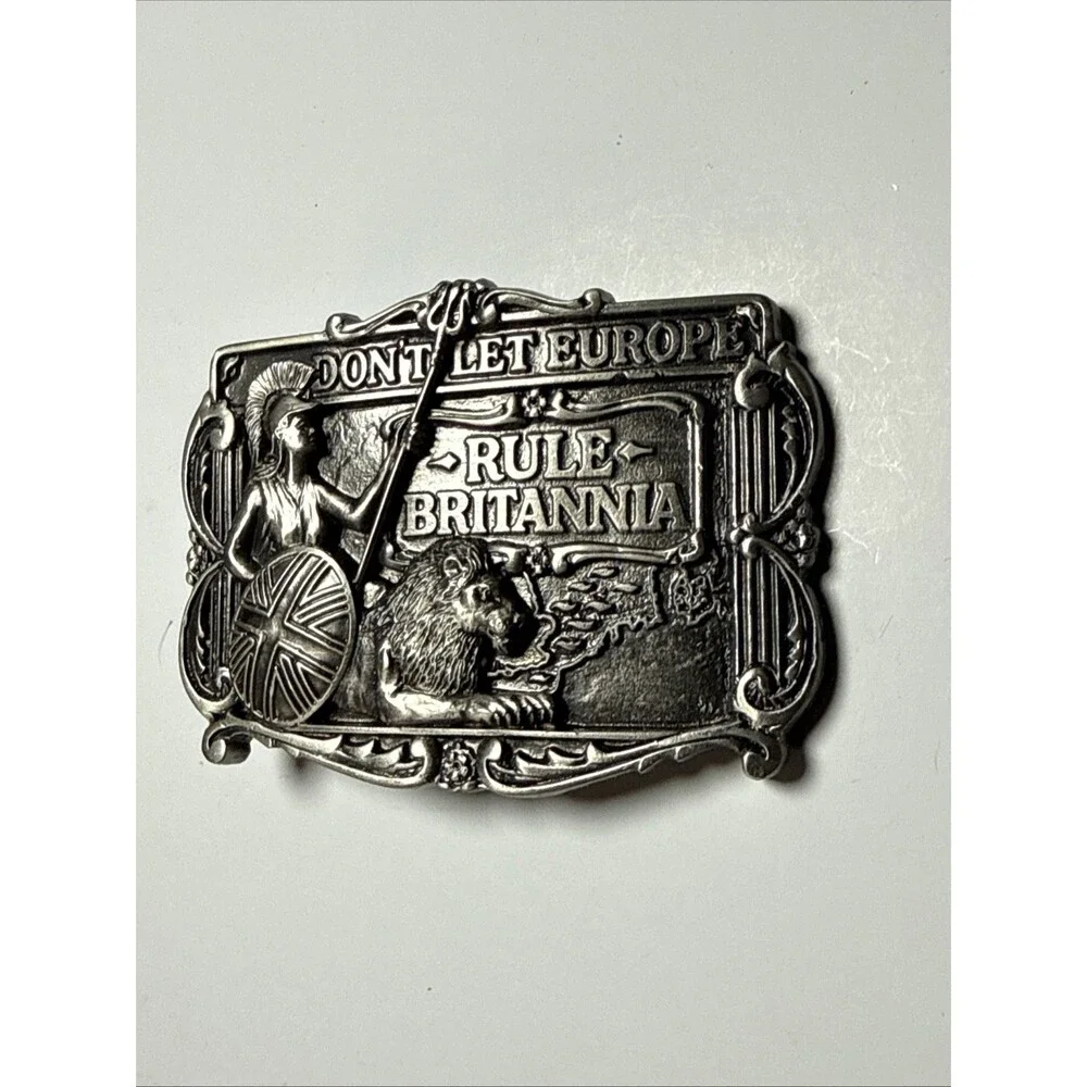 DON'T LET EUROPE RULE BRITANNIA METAL BELT BUCKLE TANSIDE LTD DRAGON COLLECTION